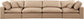Comfy - Faux Leather Modular Sofa 4 Pieces - Tan