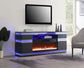 W035-TV - Fire Place TV Stand With Bluetooth Speaker, Multi Colors, RGB LED Light - Gray