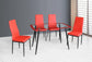 D341 - 5 Piece Dining Room Set (Table, 4 Chairs) - Red