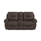 Topeka - Loveseat With Console, Hidden Cups - Rocky Brown