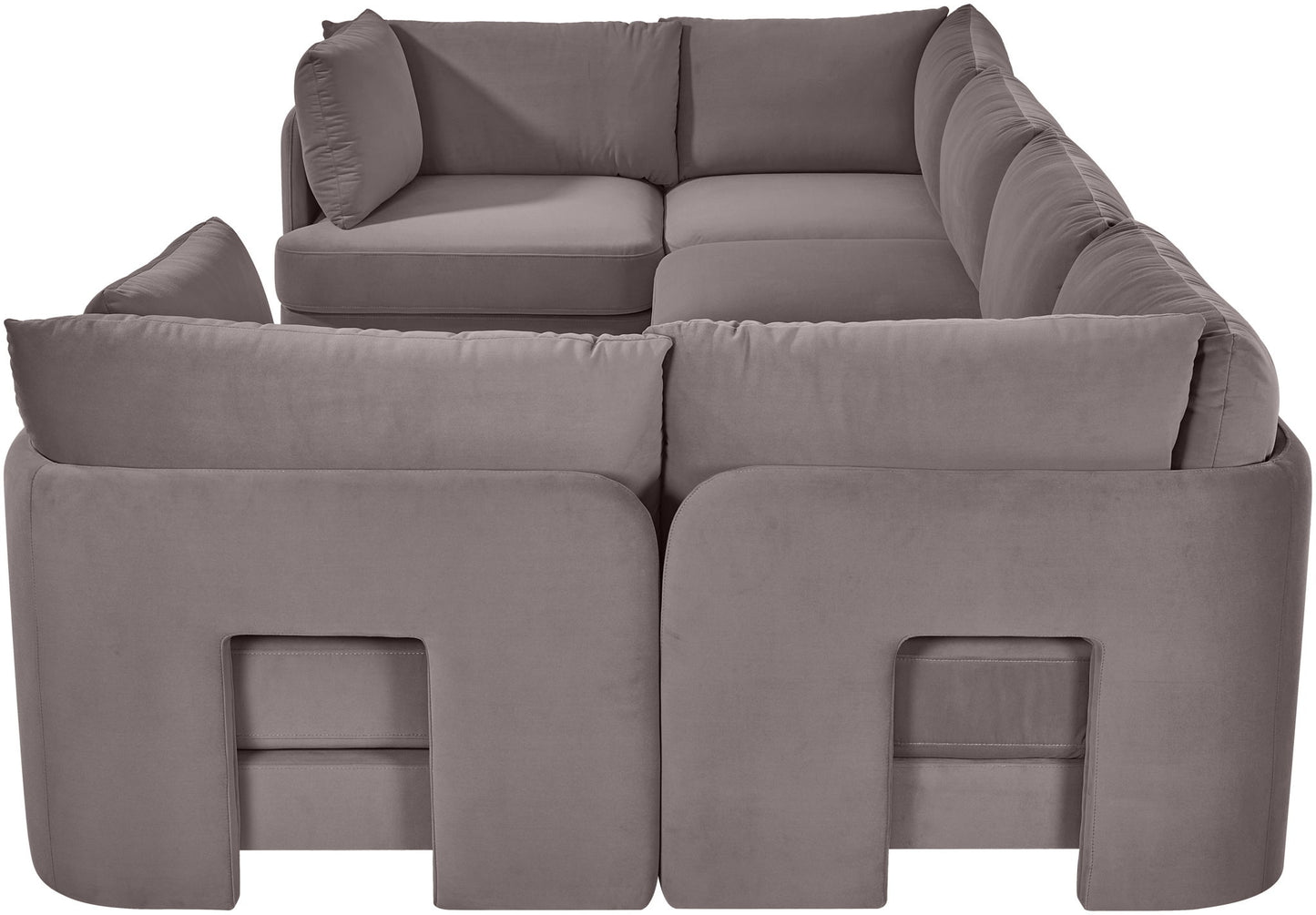 Hammond - Velvet Performance Fabric Upholstered 6 Piece U-Shaped Sectional