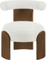 Calder - Linen Textured Fabric Upholstered Accent Chair - Painted Brown Base
