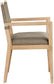 Avon - Linen Textured Performance Fabric Upholstered Dining Arm Chair