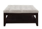 Aizen - Cocktail Ottoman - Beige Fabric & Espresso
