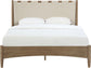 Santos - Vegan Leather Headboard And Wood Bed - Waxed Brown Frame