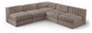 Rummi - Armless Velvet Performance Fabric Upholstered 5 Piece Modular Sectional