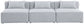 Cube - Linen Modular 3 Seat Armless Sofa