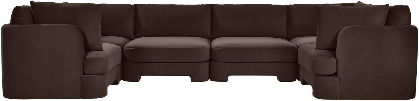 Hammond - Velvet Performance Fabric Upholstered 6 Piece U-Shaped Sectional