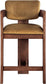 Sacha - Velvet Stool With Brown Base