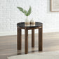 Estella - End Table With Natural Marble Top - Black Top & Walnut