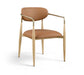 Ronda - Vegan Leather Upholstered Dining Arm Chair - Natural Legs