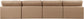 Comfy - Faux Leather Modular Armless Sofa 4 Pieces - Tan