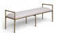 Axis - Linen Textured  Beige Fabric Upholstered Bench