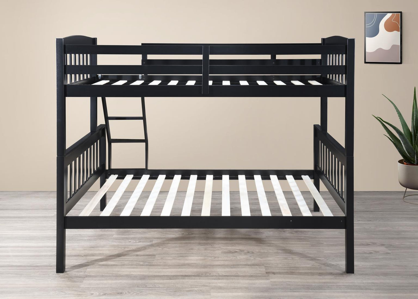 S095 - Twin / Full Bunk Bed - Black