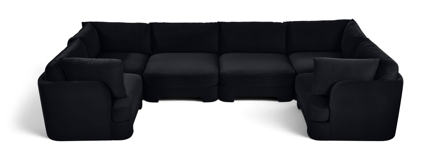 Hammond - Velvet Performance Fabric Upholstered 6 Piece U-Shaped Sectional