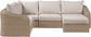Seacrest - 123.25" Olefin Water Resistant And Wicker 5 Piece Outdoor Patio Modular Sectional
