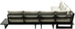 Maldives - 5 Piece Water Resistant Outdoor Patio Modular Sectional With Gray Base