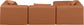 Cube - 4 Piece Modular Sectional With Chaise - Cognac
