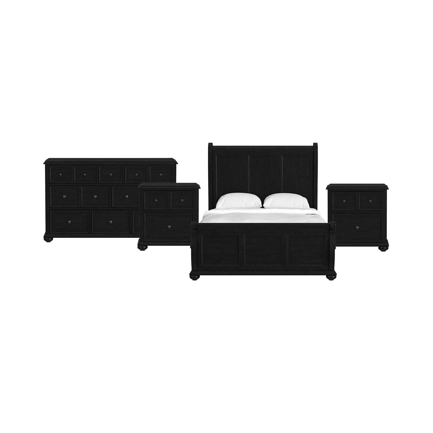 Heritage - Sleigh Bedroom Set - Black