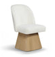 Marlowe - Linen Textured Fabric Upholstered Swivel Dining Side Chair - Stained Natural