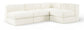Rummi - Armless Velvet Performance Fabric Upholstered 4 Piece Modular Sectional