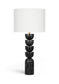 Opus - Genuine Marble, Linen Textured Fabric And Brass Table Lamp