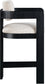 Sacha - Linen Stool With Black Base