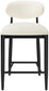Riccio - Faux Leather Stool - Black Frame