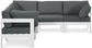 Nizuc - Outdoor Patio 5 Piece Modular Sectional With White Frame