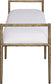 Axis - Linen Textured Cream Fabric Upholstered Bench