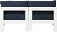 Nizuc - Outdoor Patio 2 Seat Armless Modular Sofa With White Frame