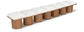 Pavilion - 7 Piece Modular Bench With Brown Base