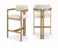 Aurum - Linen Textured Fabric Upholstered Counter Stool