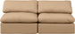 Indulge - Faux Leather 2 Piece Modular Armless Sofa - Tan