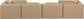 Cube - 6 Piece Modular Double Chaise Sectional - Tan