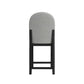 Portland - Round Back Barstool With Fabric (Set of 2) - Gray / Black