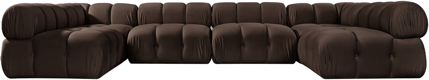 Orin - U-Shaped Velvet 6 Piece Modular Sectional