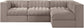 Rummi - Velvet Performance Fabric Upholstered 4 Piece Modular Sectional