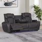 Wendell - Power Motion Sofa With Dropdown Table, Storage, USB & LED - Dark Gray