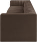 Rummi - Velvet Performance Fabric Upholstered 5 Piece Modular Sofa