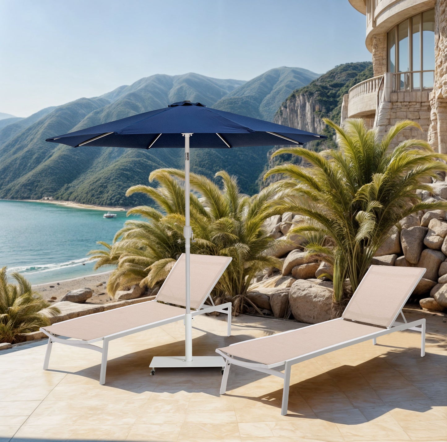 Fiji - Patio Umbrella With White Pole