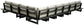 Maldives - 7 Piece Water Resistant Outdoor Patio Modular Sectional With Gray Base