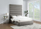Adam - Chenille Fabric Bed With 89" Headboard