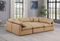 Indulge - Faux Leather 6 Piece Modular Sectional - Tan