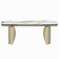 Cora - Dining Table - Ceramic Top & Golden Champange