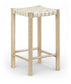 Entwine - Vegan Leather Upholstered Backless Counter Stool - Painted Natural