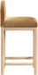 Conrad - Velvet Counter Stool With Natural Legs - Saddle