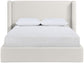 Kendall - Linen Textured Fabric Upholstered Bed - Cream