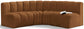 Arc - Velvet 4 Piece Corner Modular Sofa - Saddle