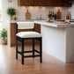 Roundhill - Faux Leather Counter Stool - Black Frame